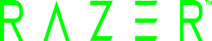 Razer logo in bright green text on a black background.