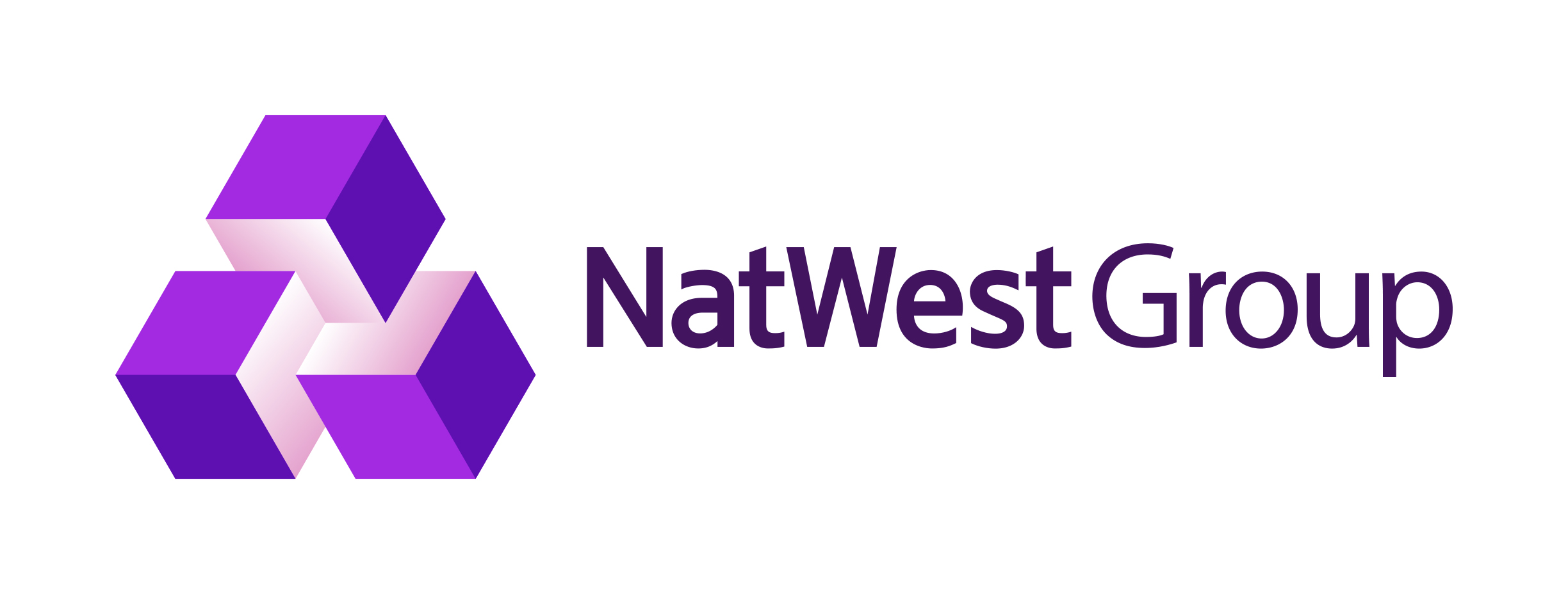 NatWest Group logo in a horizontal layout with purple geometric shapes and text, on a white background.