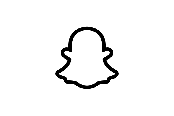 The Snapchat logo, featuring a white ghost icon on a black background.