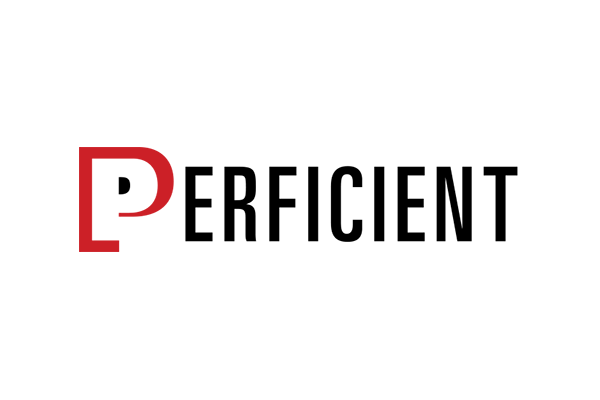 Perficient company logo with a stylized red 'P' followed by the word 'PERFICIENT' in bold black text on a white background.