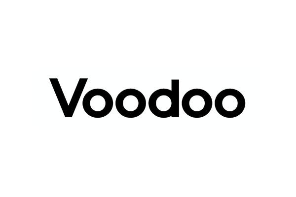 The Voodoo company logo in black text on a white background.