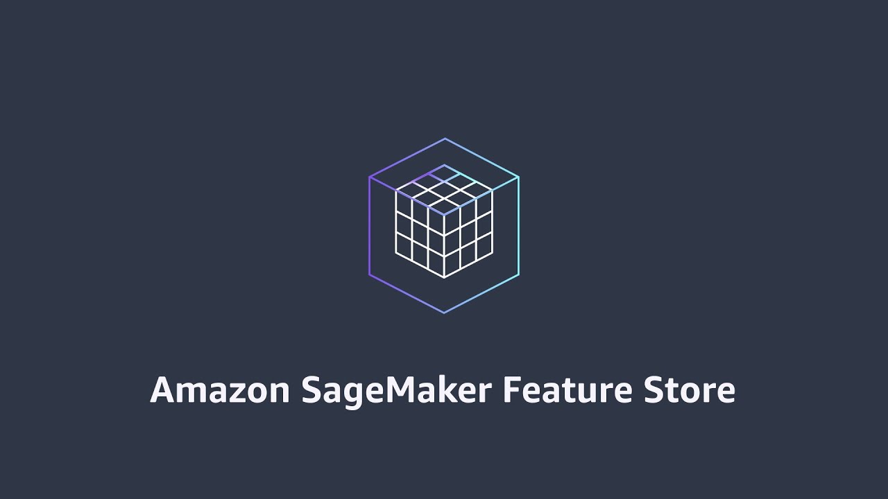 YouTube thumbnail image featuring the Amazon SageMaker Feature Store logo and text on a dark background.