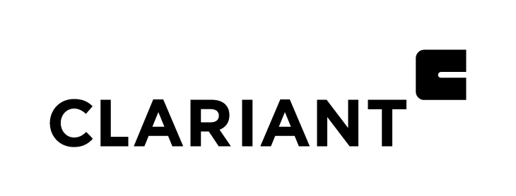 The logo of Clariant, featuring the company name in bold black letters with a stylized 'C' design on the right.