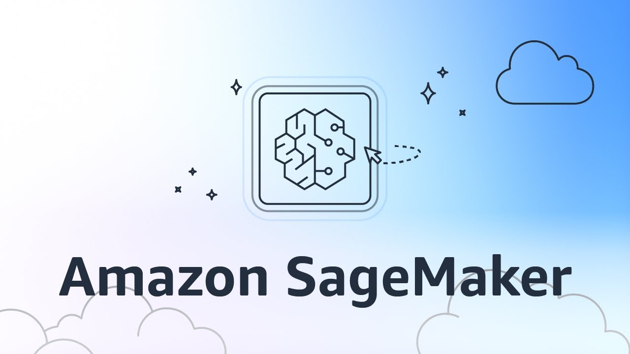 YouTube thumbnail image featuring the Amazon SageMaker logo with a cloud-themed background and the text 'Amazon SageMaker'.
