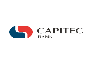 Logo of Capitec Bank with a stylized red and blue icon and the text 'Capitec Bank'.