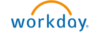 The Workday company logo, featuring the word 'workday' in blue lowercase letters with an orange curved line above it.