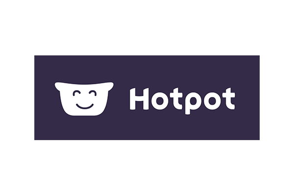 Hotpot logo featuring a smiling pot icon and the word 'Hotpot' on a dark background.