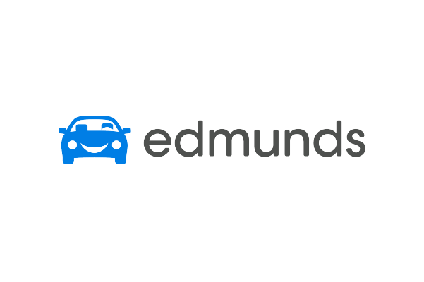 The Edmunds logo featuring a smiling blue car icon next to the word 'edmunds' in gray text on a white background.