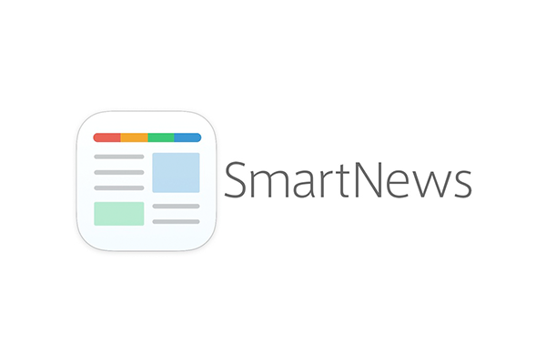 SmartNews logo with an icon resembling a news app and the word 'SmartNews' in gray text.