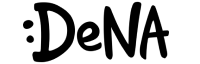 DeNA company logo with black text on a transparent background
