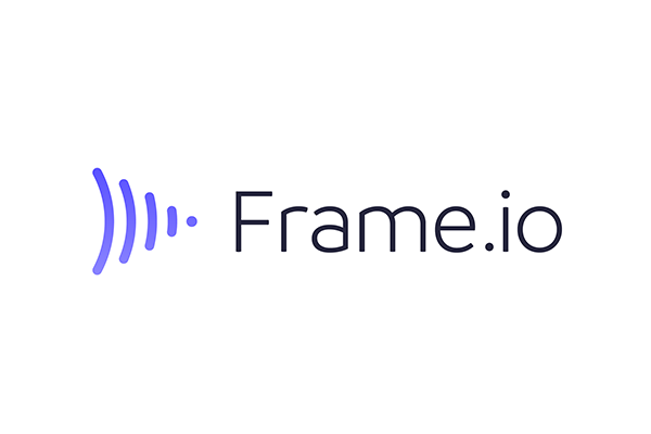 Frame.io logo featuring stylized purple waves next to the text 'Frame.io' on a white background.