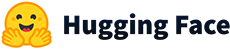 Hugging Face logo in a horizontal layout, showing the iconic smiling face emoji with two open hands next to the brand name.