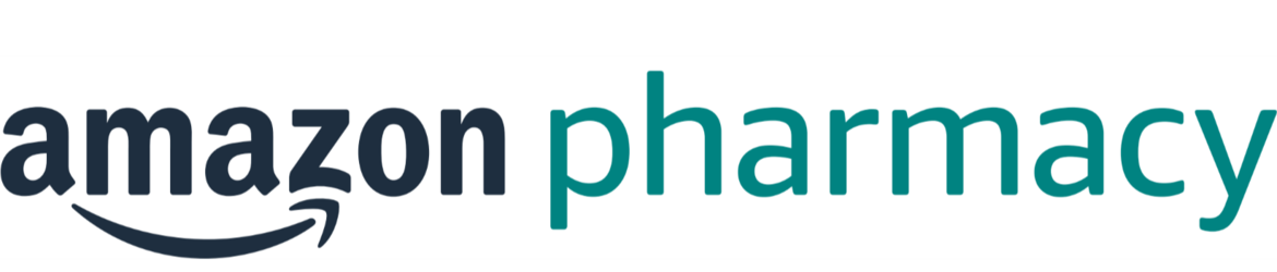 Amazon Pharmacy logo with the Amazon smile and the word 'pharmacy' in teal.