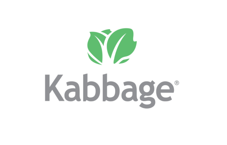 The logo for Kabbage, featuring stylized green leaves above the company name 'Kabbage' in gray text on a white background.