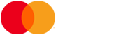 Mastercard logo featuring two overlapping circles, one red and one orange.