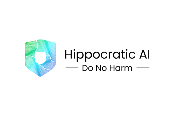 Logo for Hippocratic AI featuring a colorful abstract circular design and the text 'Hippocratic AI'.
