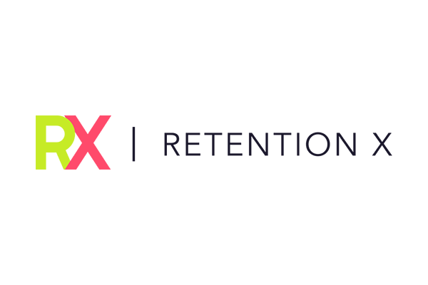 Logo for Retention X featuring a stylized 'X' with a colorful gradient design.