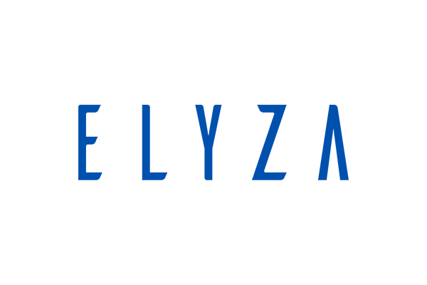 Elyza company logo in blue text on a white background.