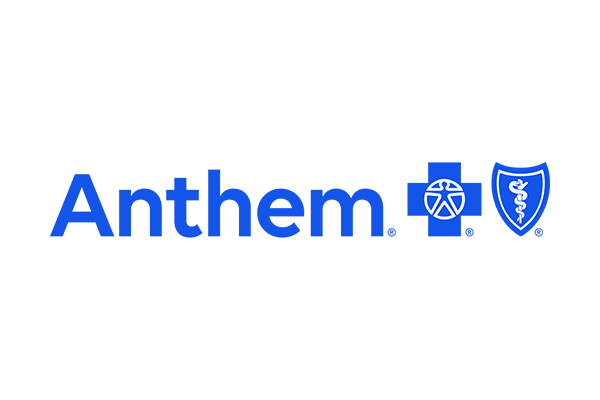 The Anthem logo featuring the word 'Anthem' alongside stylized blue cross and blue shield symbols.