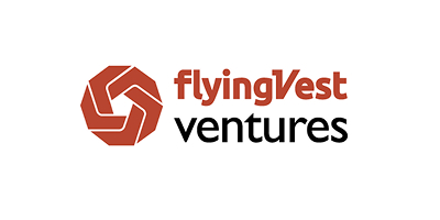 Logo for FlyingVest Ventures featuring a geometric icon and the company name in stylized text.