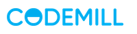 Codemill logo in blue text on a transparent background.