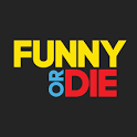 Logo for Funny or Die featuring bold yellow, blue, and red text on a dark background.