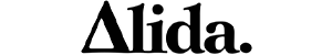 Black and white logo of Alida
