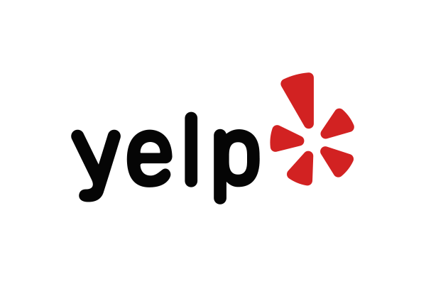 Yelp logo with stylized red burst icon on a transparent background