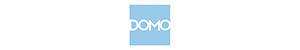 Domo logo on a blue background