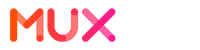 MUX logo with stylized orange and pink gradient letters on a transparent background.