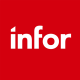 Infor logo featuring white lowercase text 'infor' on a red square background.