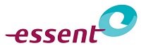 Logo of Essent with maroon text and a teal circular "e" design.