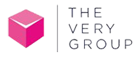 Logo of The Very Group featuring a stylized pink cube and text.