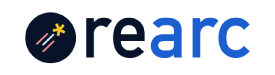Logo of Rearc, displaying the company name with a stylized icon to the left.