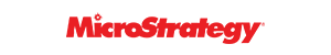 MicroStrategy logo with red text on a transparent background.