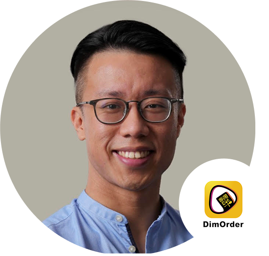 A professional headshot of a man wearing glasses and a light blue shirt, with the DimOrder logo shown in the bottom right corner. The background is a neutral color.