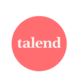 Talend logo in white text centered on a red circular background.