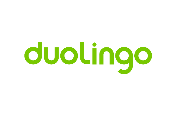 The Duolingo logo in green lowercase letters on a white background.