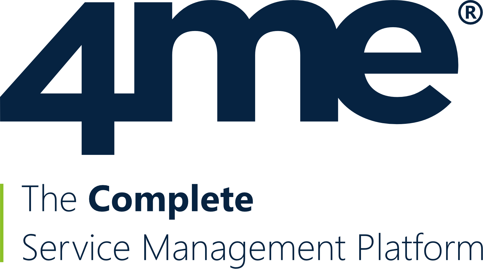 Logo for 4me, featuring the text 'The Complete Service Management Platform'.