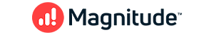 Logo of Magnitude with a red circular icon featuring a bar chart and exclamation mark.