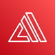 AWS AppTrail logo featuring a stylized white triangular design on a red background.