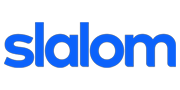 Blue "slalom" logo in lowercase letters.