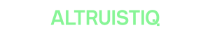 Altruistiq logo with green text on a transparent background, 300x50 pixels.