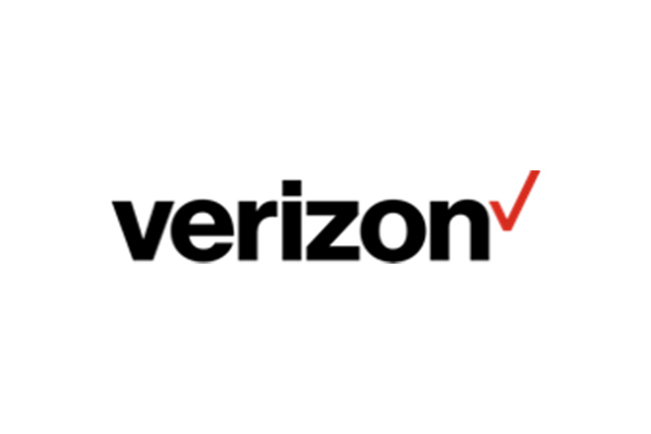 The Verizon logo with black text and a red checkmark.