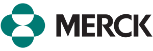 The logo of Merck, featuring a stylized teal icon and the company name in black text.