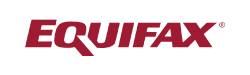 Equifax logo in maroon text on a transparent background.