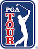 PGA TOUR logo featuring the silhouette of a golfer in a swinging pose inside a bordered rectangle with the words 'PGA TOUR'.