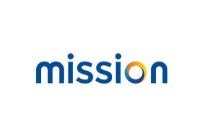 Logo for Mission Cloud featuring the word 'mission' in blue with the letter 'o' in yellow and blue.