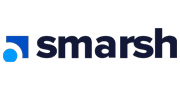Logo of Smarsh, featuring the company name with a blue square and circle design.
