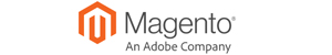 "Magento logo with text 'An Adobe Company' and an orange hexagonal icon."